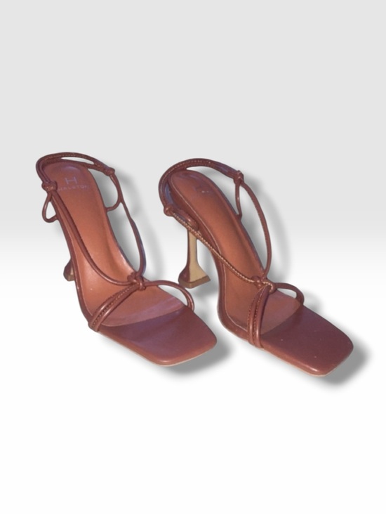 H by Halston Shoes - H Halston Women's Picasso Lace-Up Dress Sandals Size 8.5 in tan